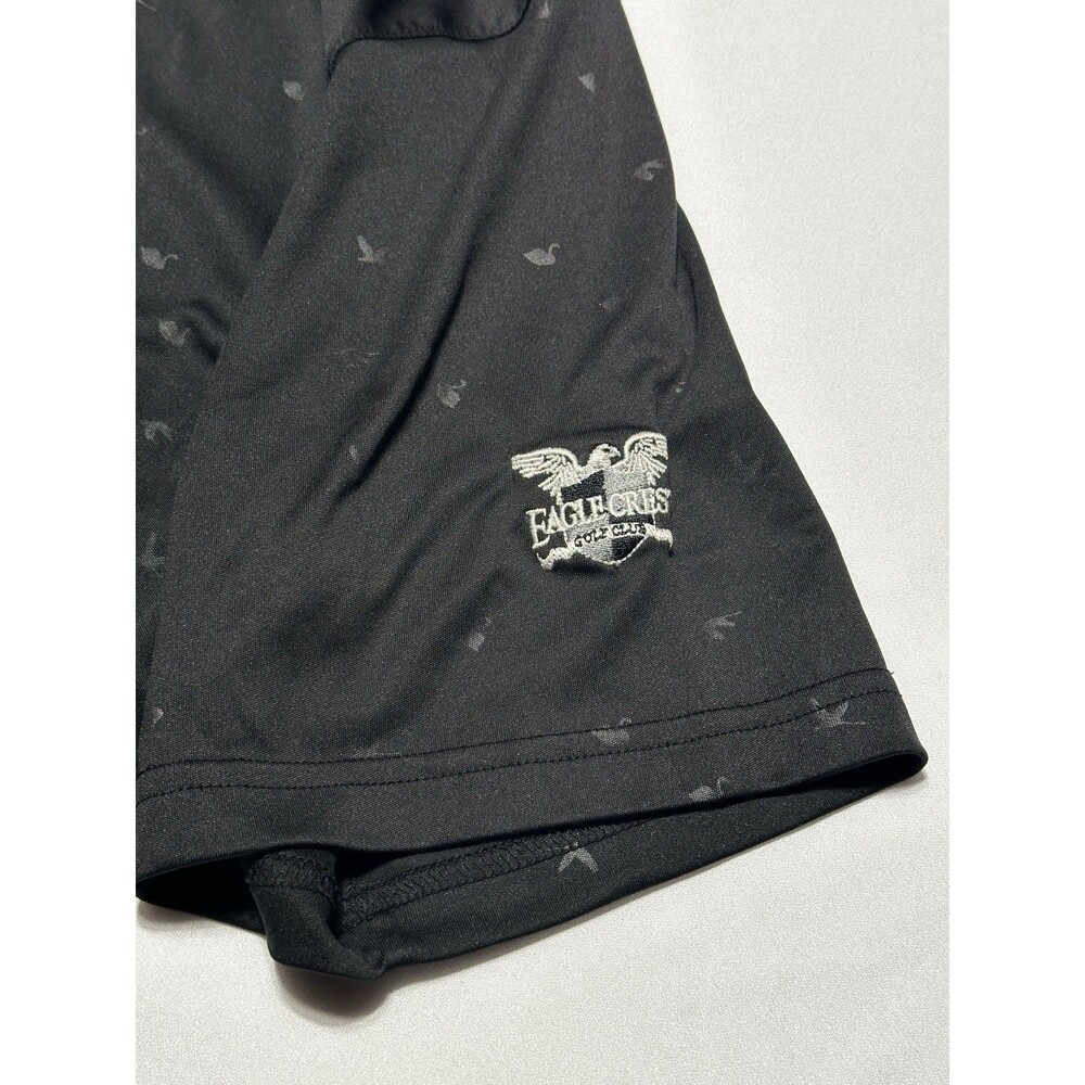 Swannies Golf Polo Shirt Performance Swan Bird All Over Print Eagle Crest Logo - Picture 2 of 9
